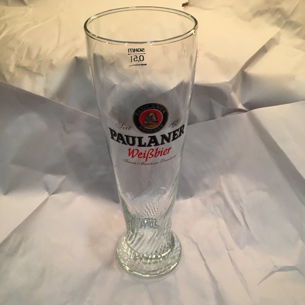 Paulaner Weißbier Weissbier Swirl Pattern Beer Glass 0.5L 10" München Brewery